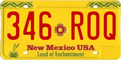 NM license plate 346ROQ