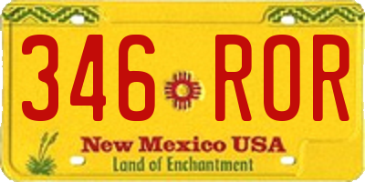 NM license plate 346ROR