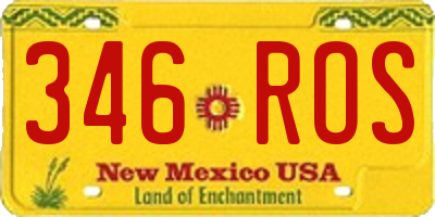 NM license plate 346ROS