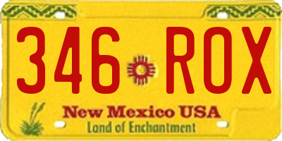NM license plate 346ROX