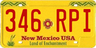 NM license plate 346RPI