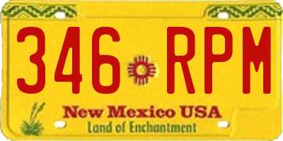 NM license plate 346RPM