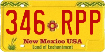 NM license plate 346RPP