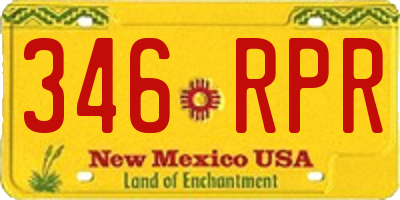 NM license plate 346RPR