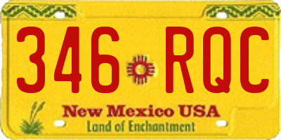 NM license plate 346RQC