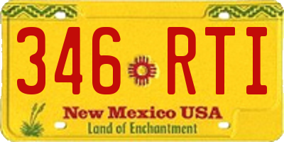 NM license plate 346RTI