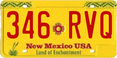 NM license plate 346RVQ