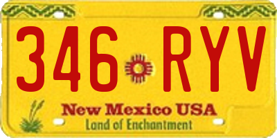 NM license plate 346RYV