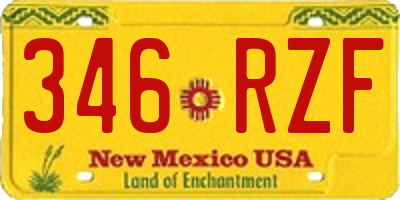 NM license plate 346RZF