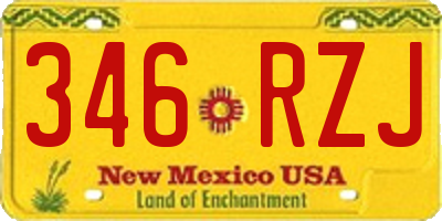 NM license plate 346RZJ