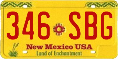 NM license plate 346SBG