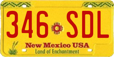 NM license plate 346SDL