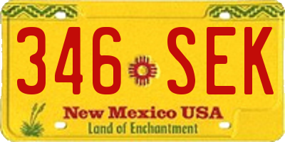 NM license plate 346SEK