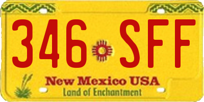 NM license plate 346SFF