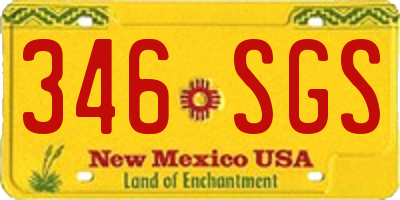 NM license plate 346SGS