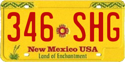 NM license plate 346SHG
