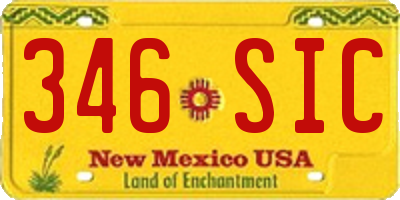 NM license plate 346SIC