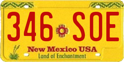 NM license plate 346SOE