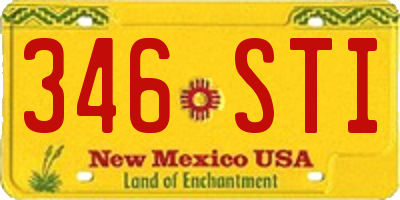 NM license plate 346STI