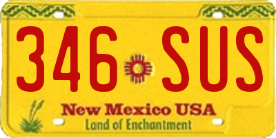 NM license plate 346SUS