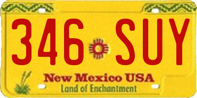 NM license plate 346SUY
