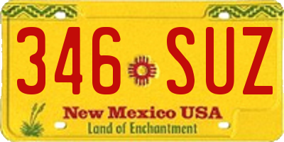 NM license plate 346SUZ