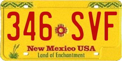 NM license plate 346SVF