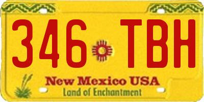 NM license plate 346TBH