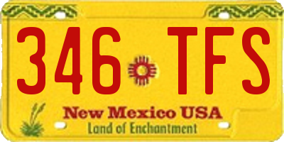 NM license plate 346TFS