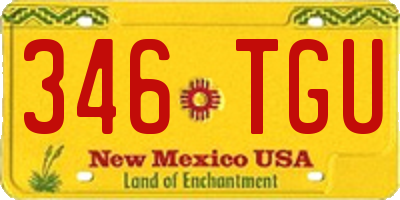 NM license plate 346TGU