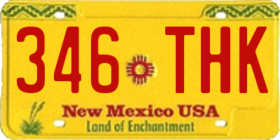 NM license plate 346THK