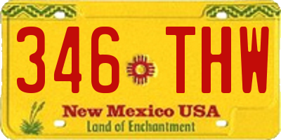 NM license plate 346THW