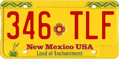 NM license plate 346TLF