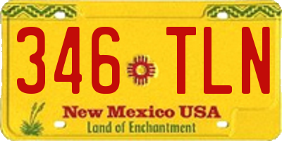 NM license plate 346TLN
