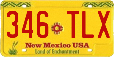 NM license plate 346TLX