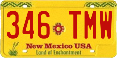 NM license plate 346TMW