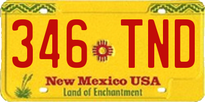 NM license plate 346TND