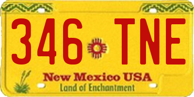 NM license plate 346TNE