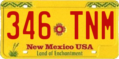 NM license plate 346TNM