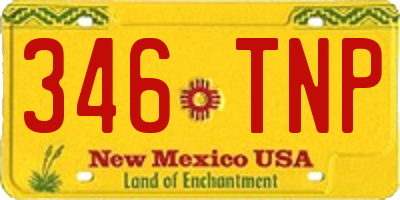 NM license plate 346TNP