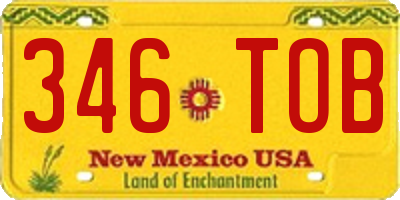 NM license plate 346TOB