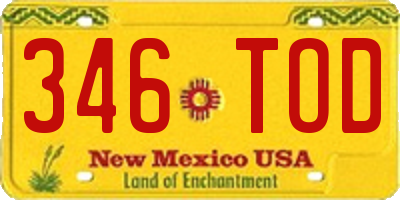 NM license plate 346TOD