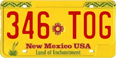 NM license plate 346TOG