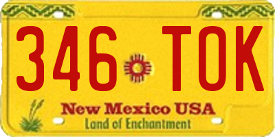 NM license plate 346TOK