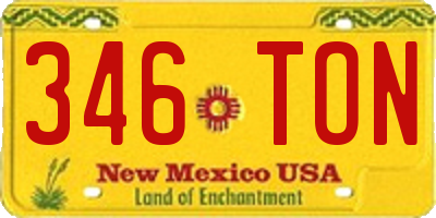 NM license plate 346TON