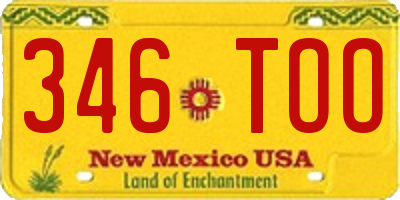 NM license plate 346TOO