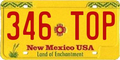 NM license plate 346TOP