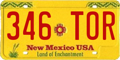 NM license plate 346TOR