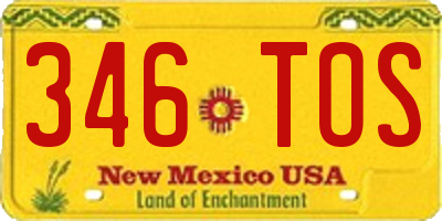 NM license plate 346TOS