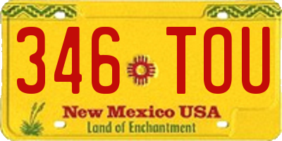 NM license plate 346TOU